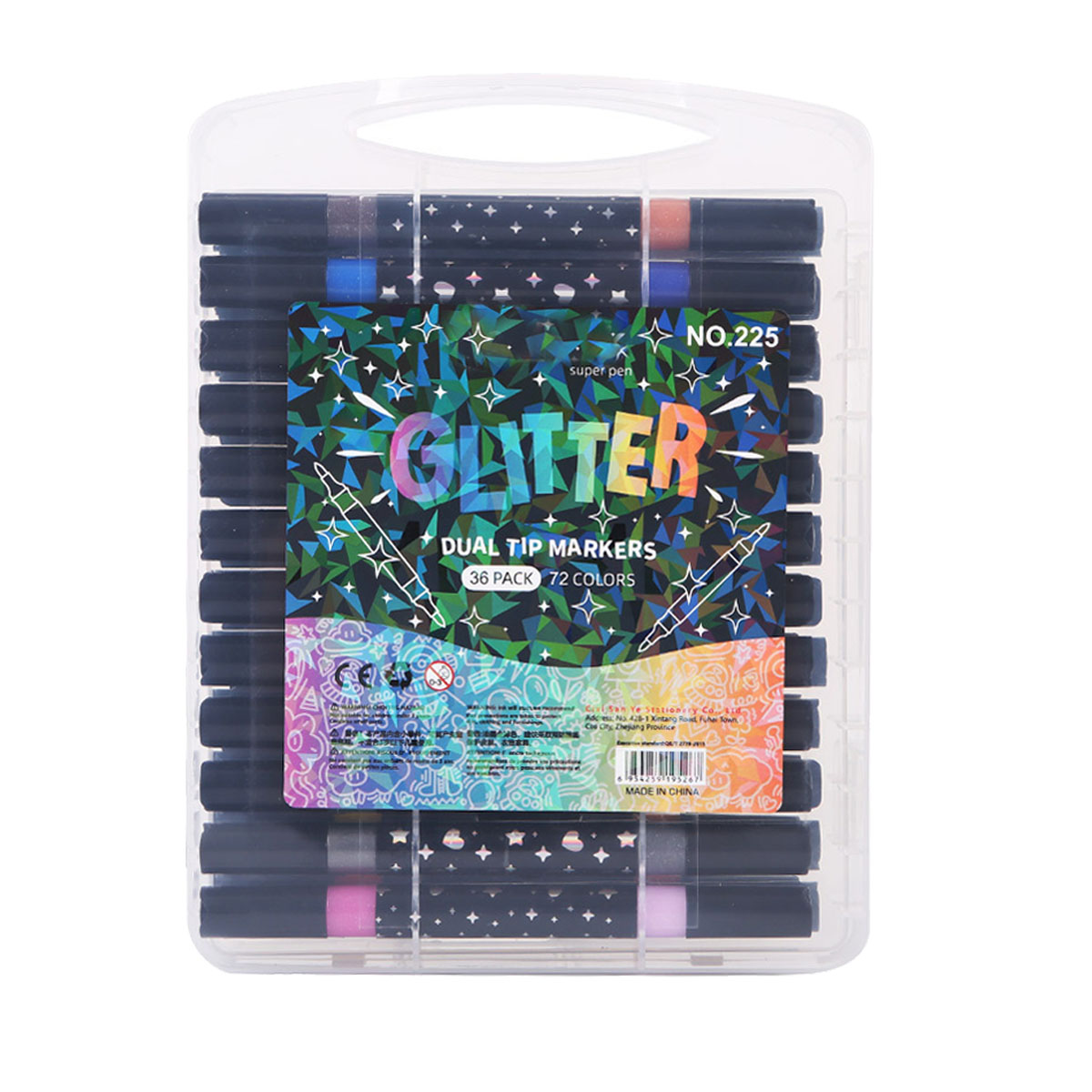 Dubbelt huvud Glitter Marker Pen Set