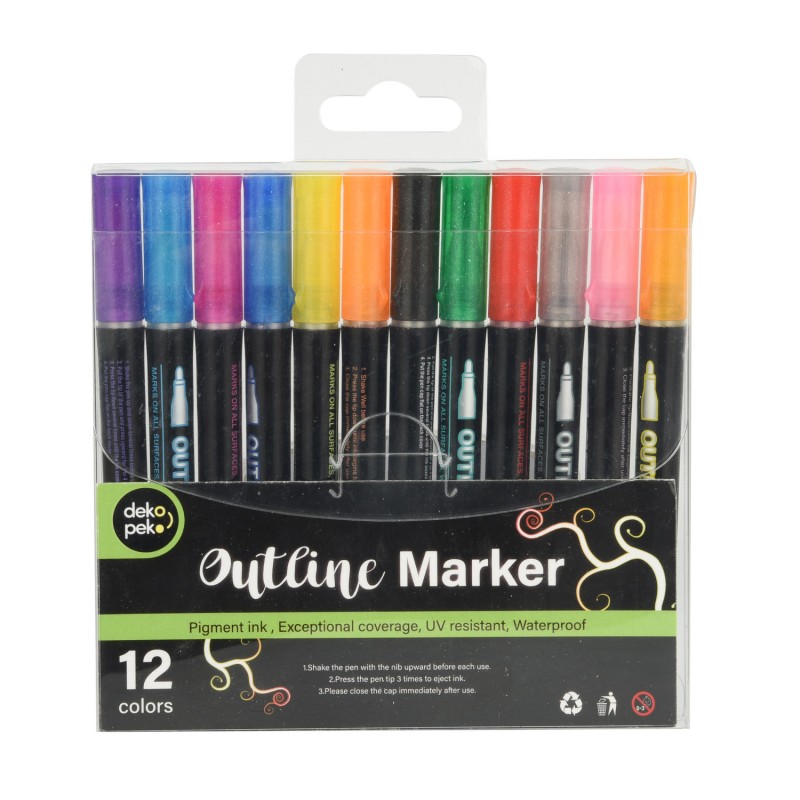 Flerfärgad Dual-Line Contour Marker